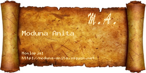 Moduna Anita névjegykártya